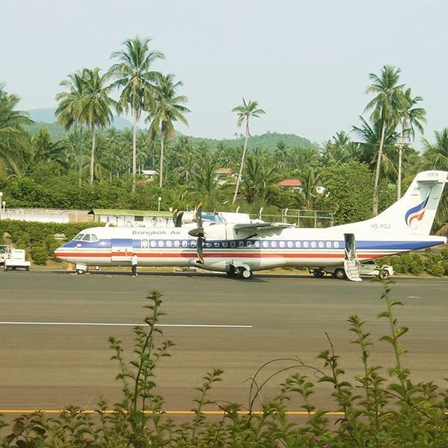 Thai airways plane on the tarmac.